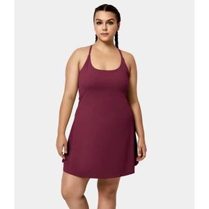 Halara Cool Touch Mini Dress Cordovan Size M NWT
